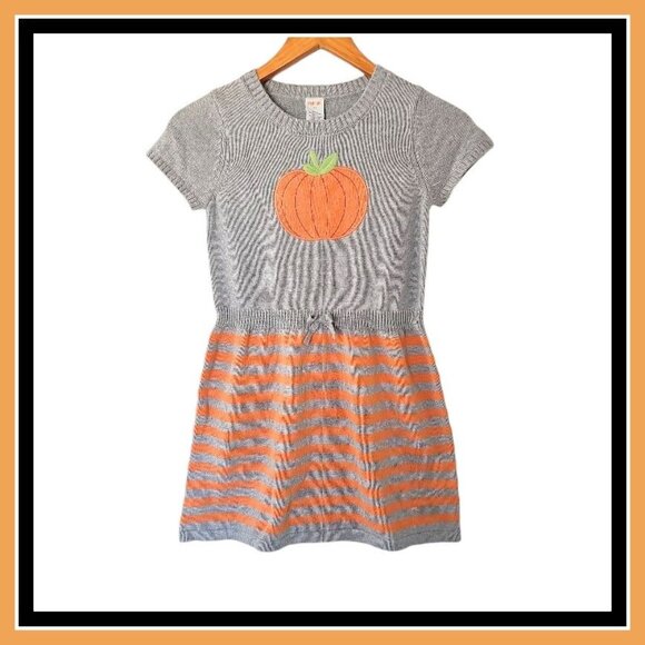 Gymboree Girls 10 "Happy Harvest" Pumpkin Sweater Dress NWT Fall Thanksgiving - Picture 1 of 12